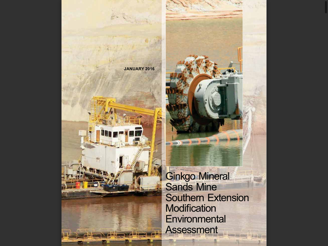 Preview of Ginkgo Mineral Sands Mine Southern Extension Modification Environmental Assessment - Major Projects, accessed July 13, 2025,