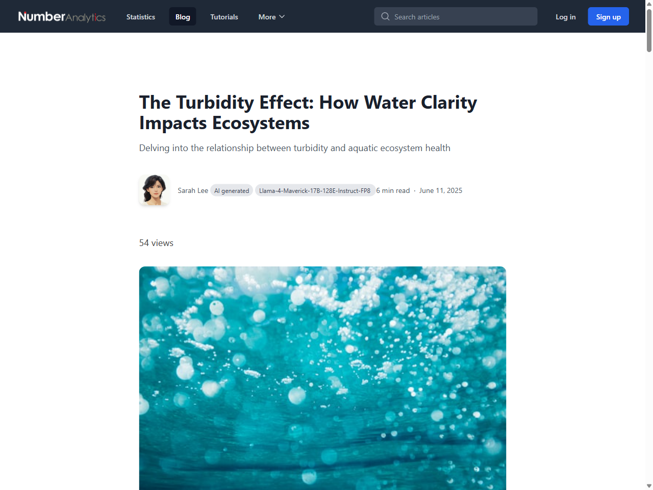 Preview of The Turbidity Effect: How Water Clarity Impacts Ecosystems - Number Analytics, accessed August 12, 2025,