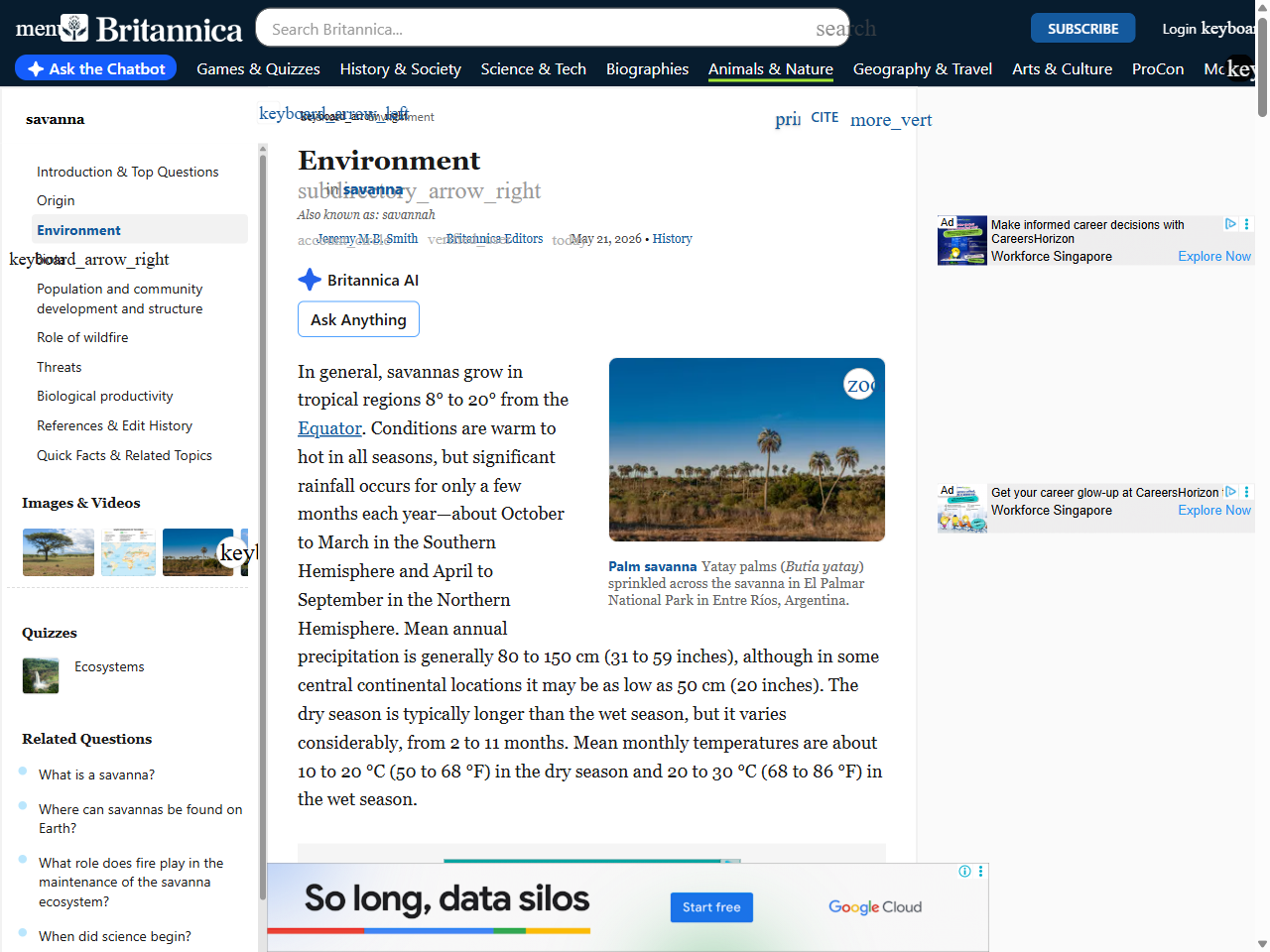 Preview of Savanna - Grassland, Climate, Animals | Britannica