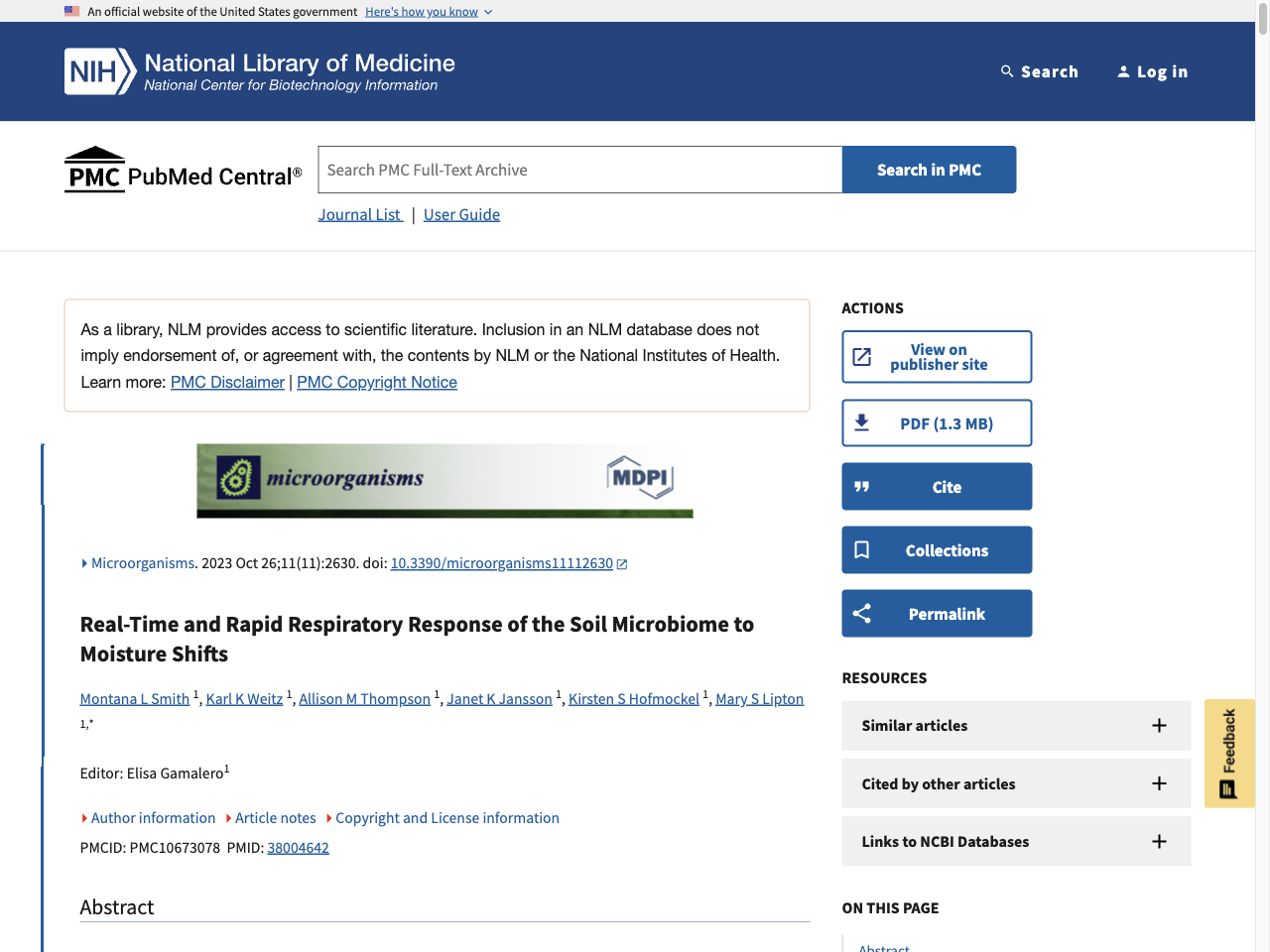 Preview of Real-Time and Rapid Respiratory Response of the Soil Microbiome to Moisture Shifts - PMC, accessed August 5, 2025,