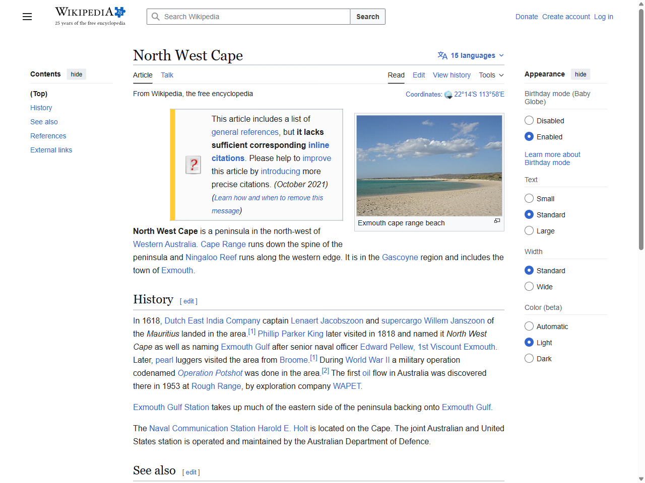 Preview of North West Cape - Wikipedia, accessed July 26, 2025,