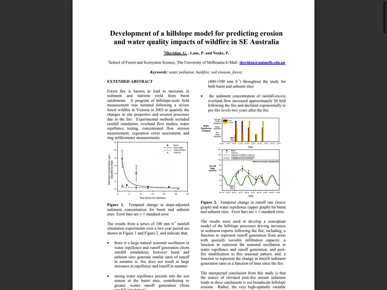 Preview of Variation in hillslope-scale erosion processes following a severe fire in Victoria