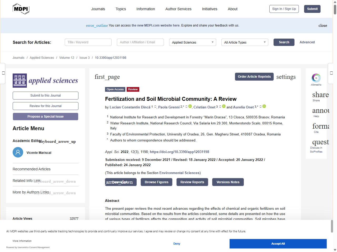 Preview of Fertilization and Soil Microbial Community: A Review - MDPI