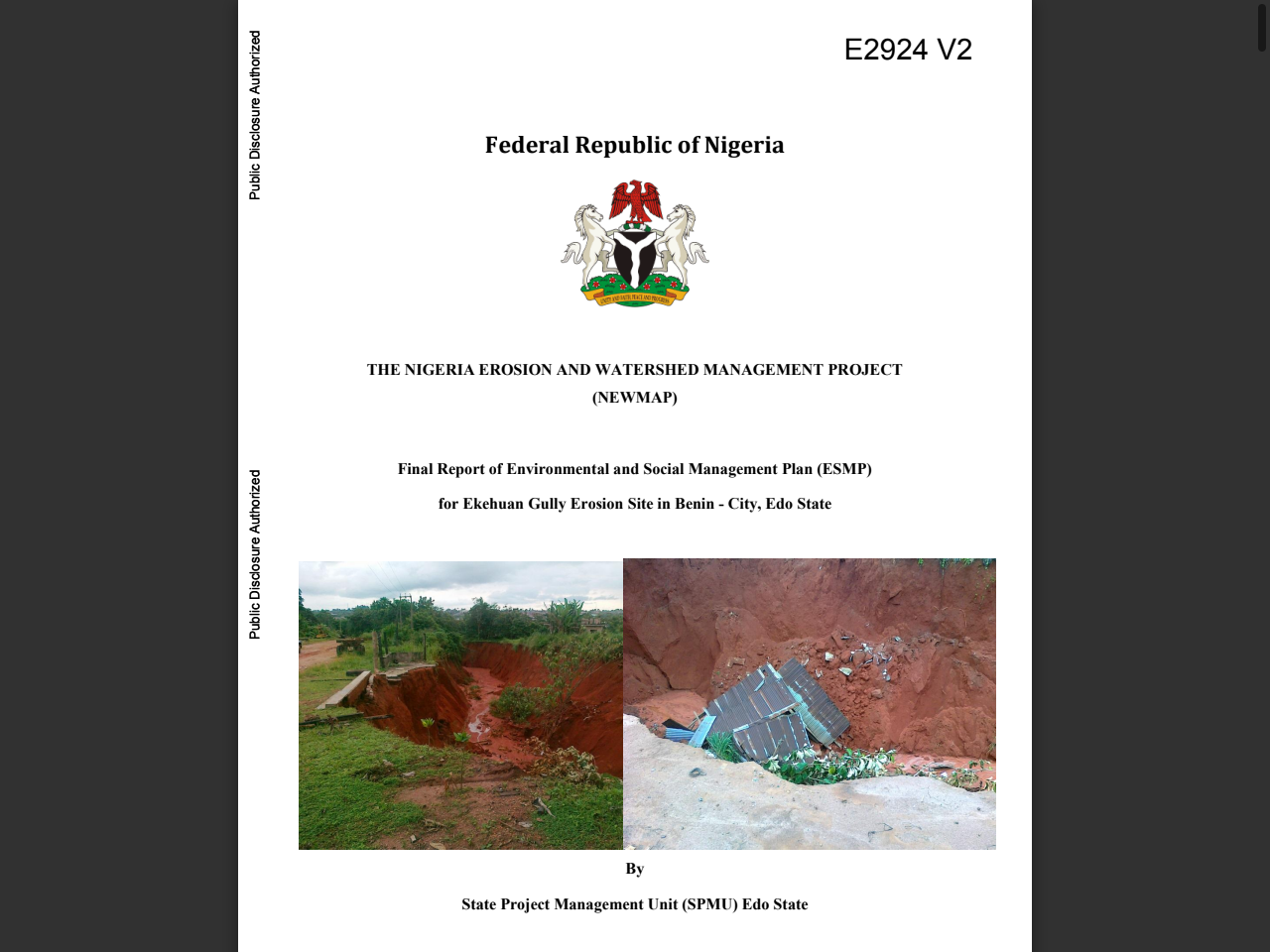Preview of E2924 V2 - World Bank Documents and Reports, accessed August 3, 2025