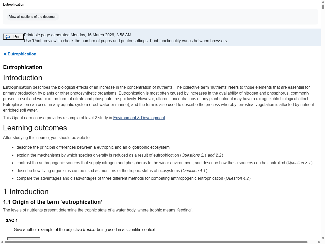 Preview of Eutrophication: View as single page | OpenLearn - The Open University, accessed August 17, 2025, 
