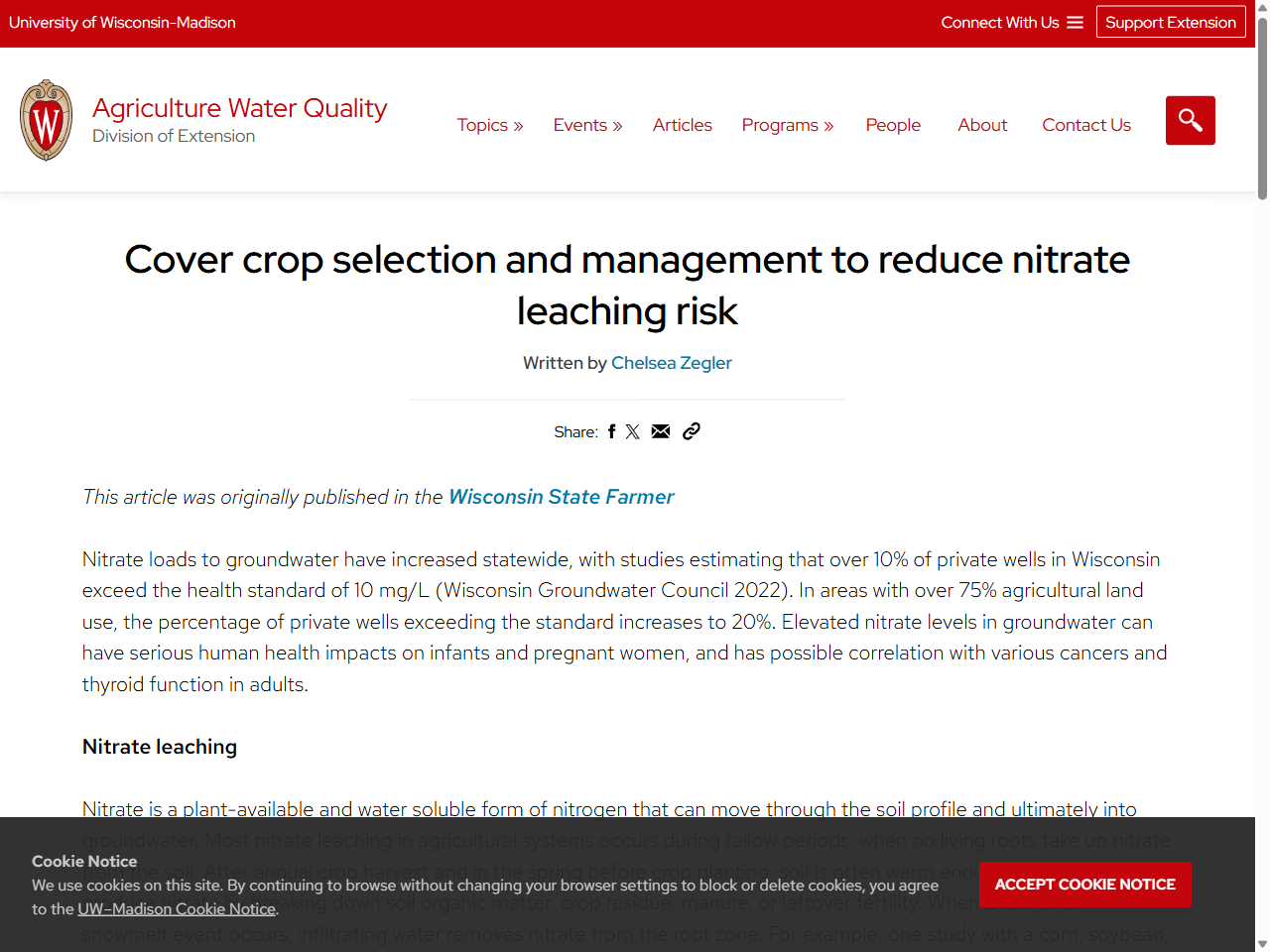 Preview of Cover crop selection and management to reduce nitrate leaching risk, accessed August 5, 2025
