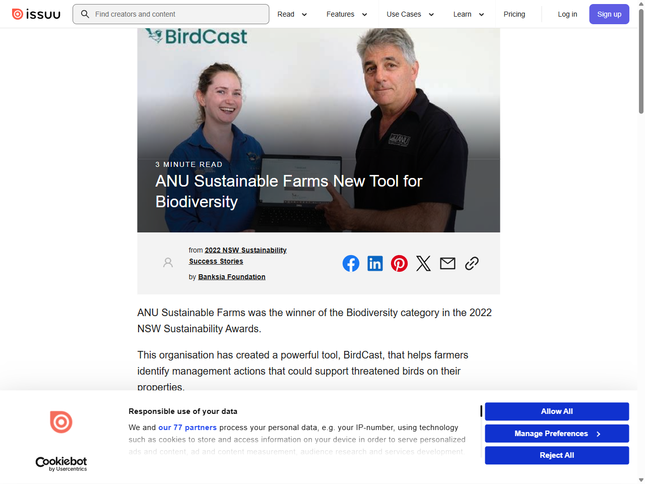 Preview of ANU Sustainable Farms New Tool for Biodiversity - Issuu, accessed July 9, 2025,