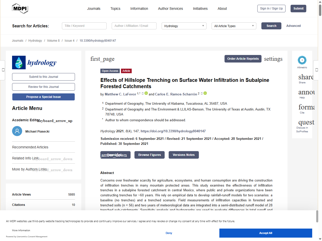 Preview of Extract soil water infiltration rates and Ksat values for Alpine Ash forests from Sheridan et al. research.