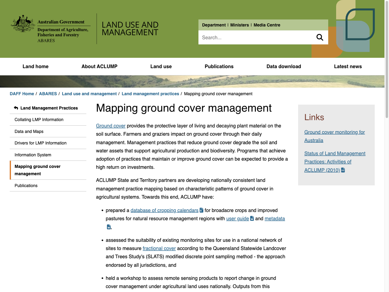 Preview of Mapping ground cover management - DAFF, accessed May 11, 2025