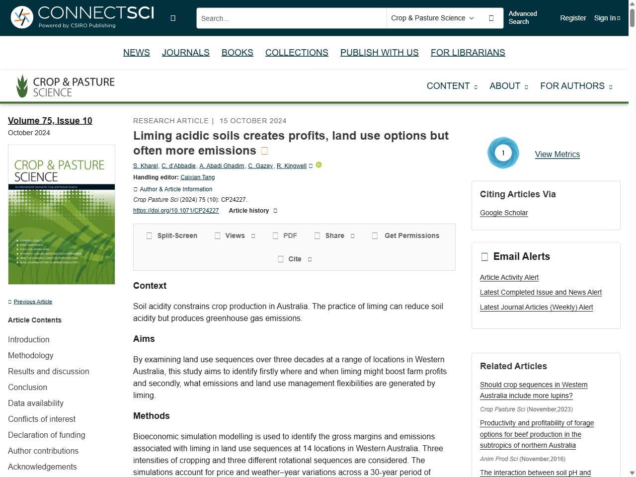 Preview of Liming acidic soils creates profits, land use options but often more emissions - CSIRO Publishing