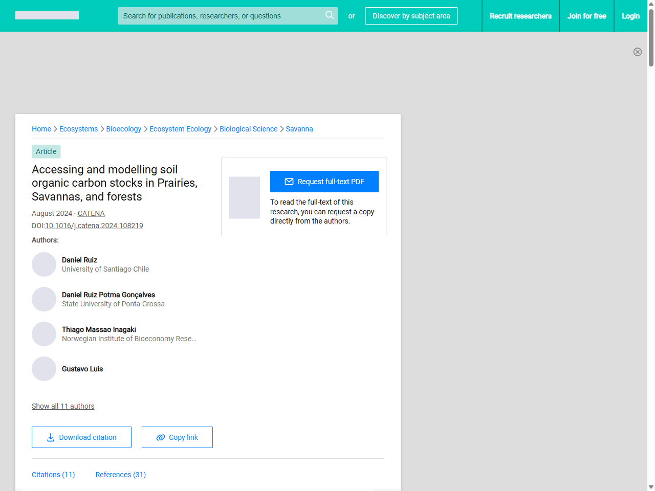 Preview of Accessing and modelling soil organic carbon stocks in Prairies, Savannas, and forests | Request PDF - ResearchGate, accessed May 11, 2025,