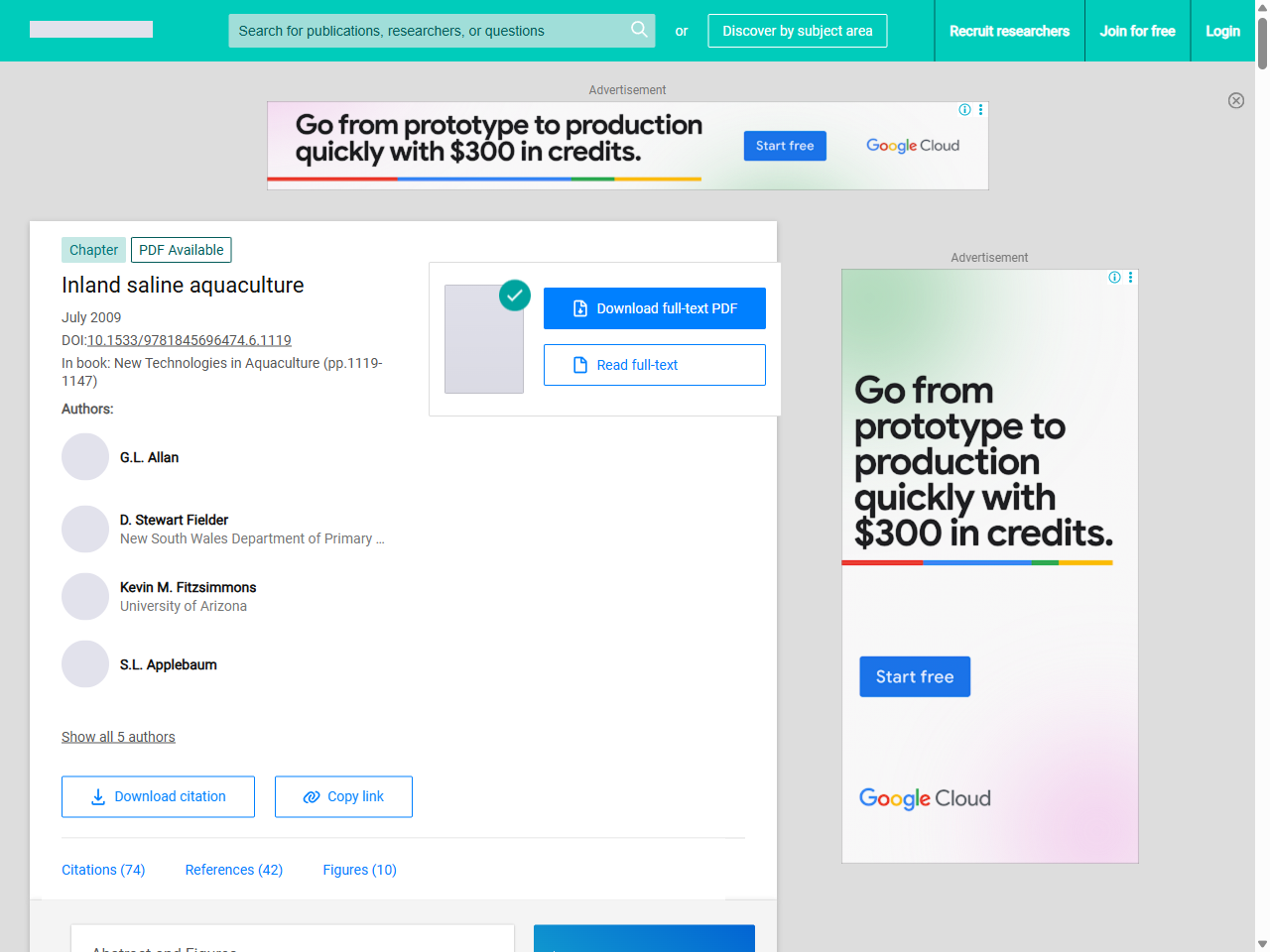 Preview of (PDF) Inland saline aquaculture - ResearchGate, accessed July 20, 2025,