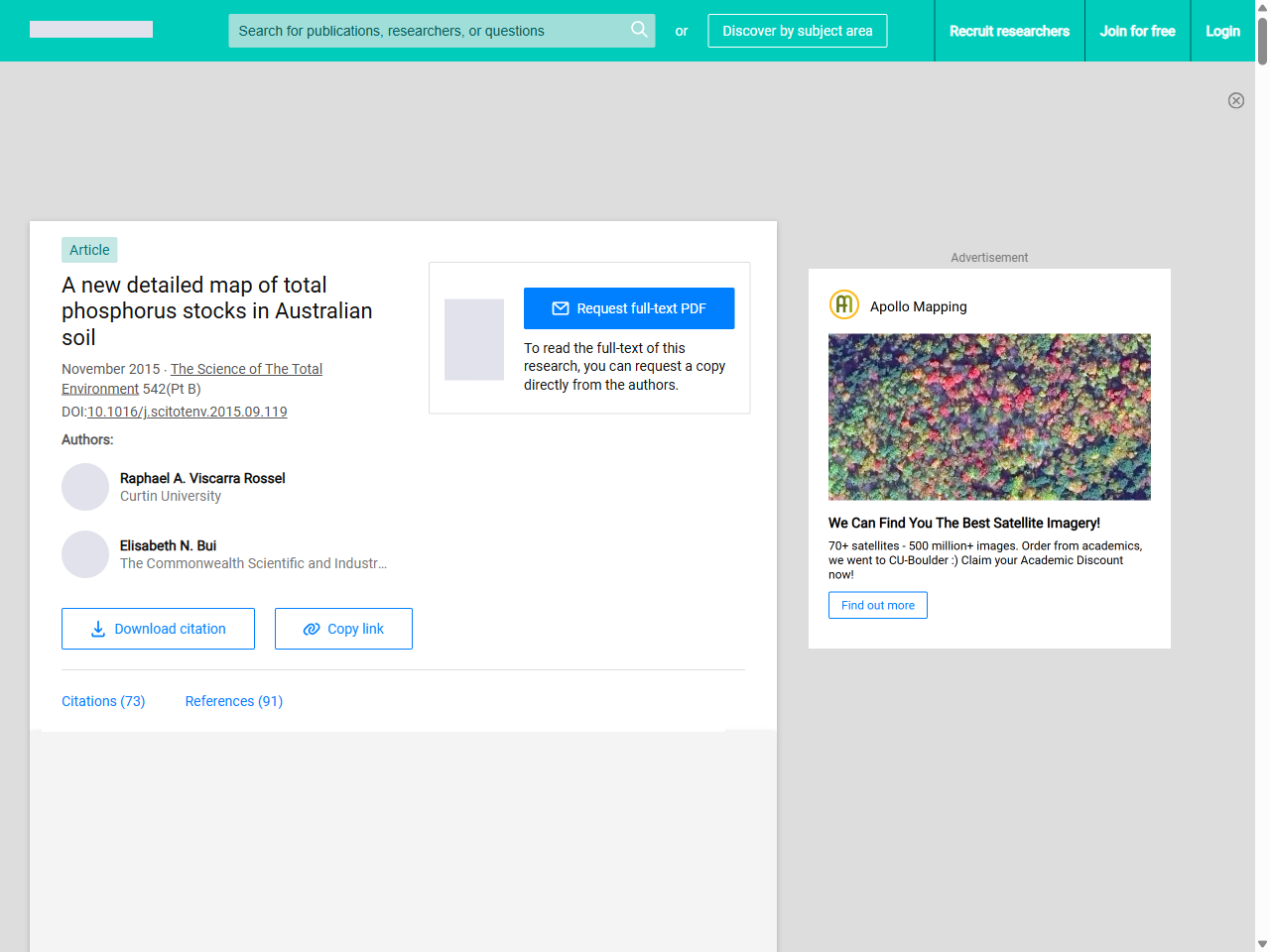 Preview of A new detailed map of total phosphorus stocks in Australian soil - ResearchGate, accessed August 11, 2025