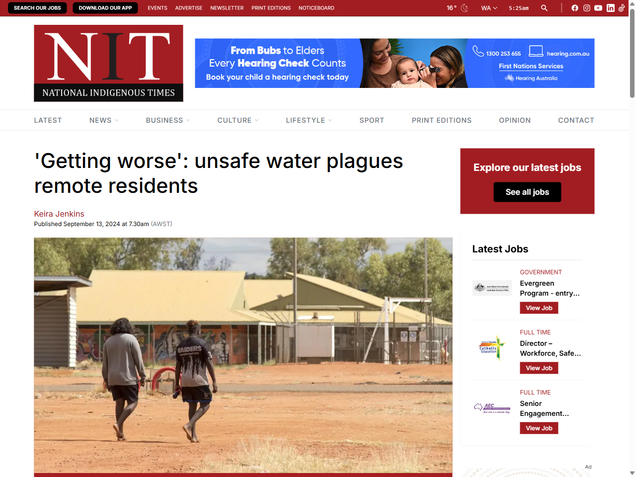 Preview of 'Getting worse': unsafe water plagues remote reside... | National Indigenous Times, accessed August 2, 2025,