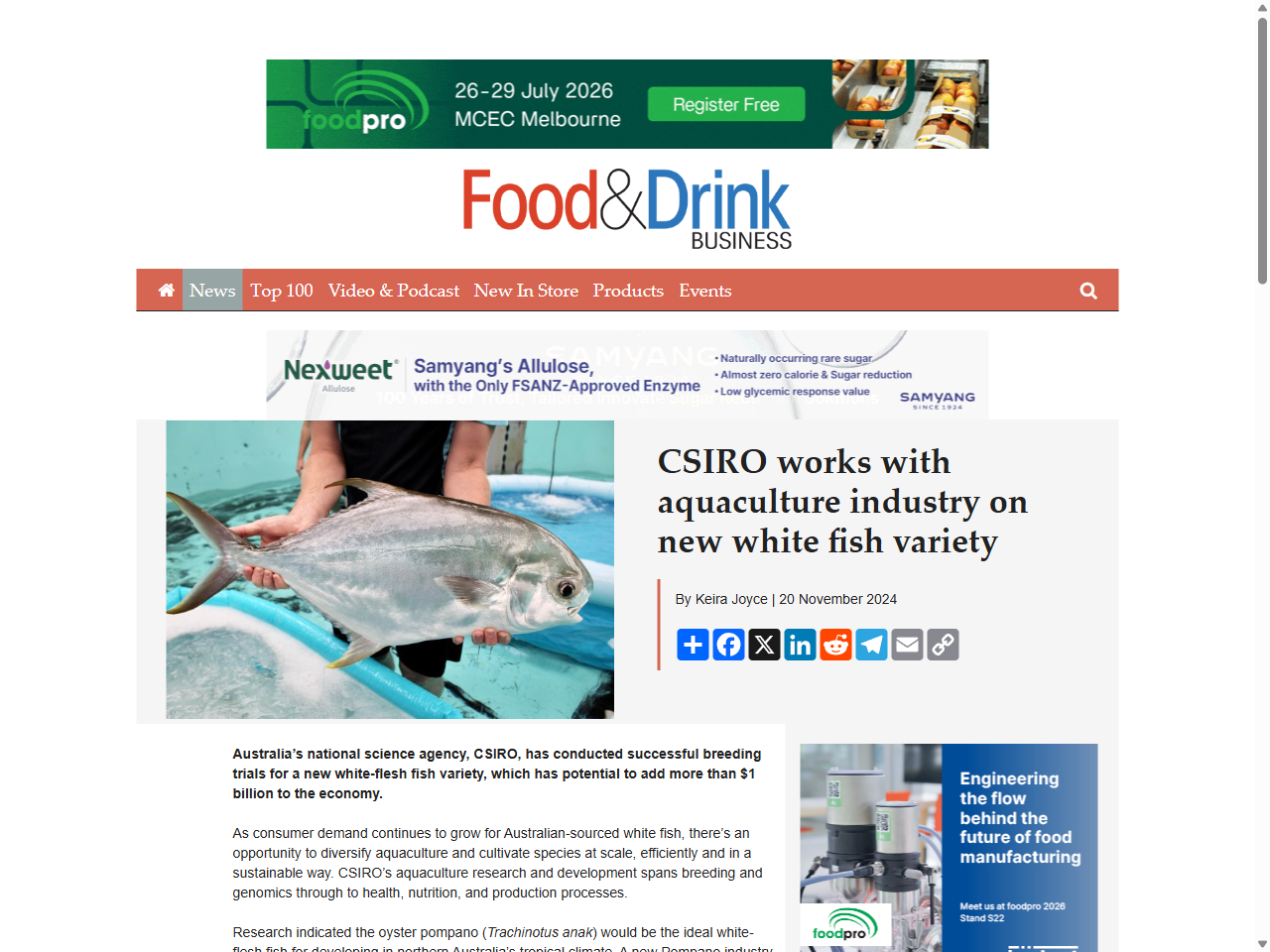 Preview of CSIRO introduces pompano to Australian aquaculture to boost economy - Responsible Seafood Advocate, accessed July 25, 2025, 