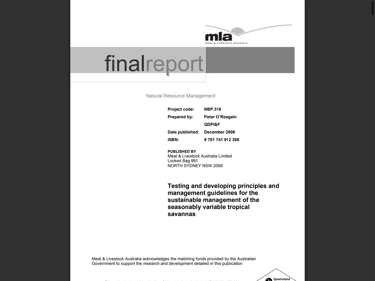 Preview of Wambiana: Grazing strategies and tools to improve profitability and land condition - Department of Primary Industries, Queensland, accessed July 23, 2025, 