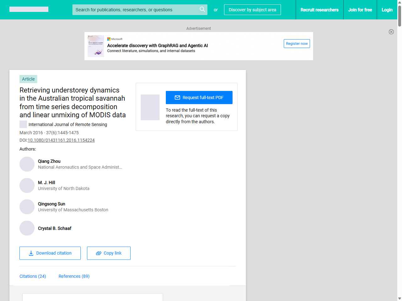 Preview of Retrieving understorey dynamics in the Australian tropical savannah from time series decomposition and linear unmixing of MODIS data | Request PDF - ResearchGate, accessed May 11, 2025,