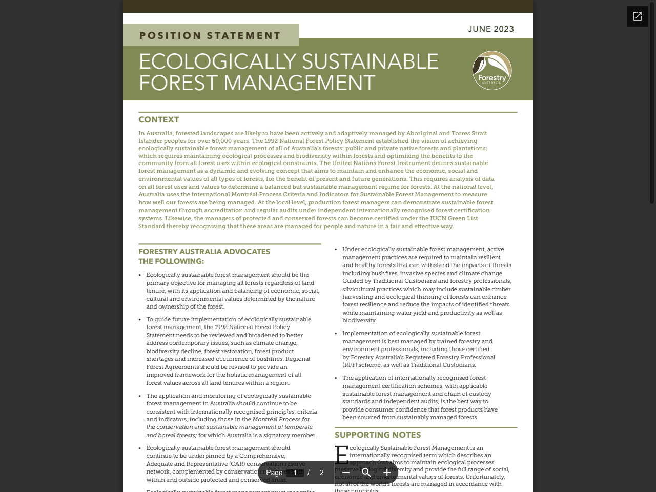 Preview of ECOLOGICALLY SUSTAINABLE FOREST MANAGEMENT - Forestry Australia, accessed August 10, 2025,