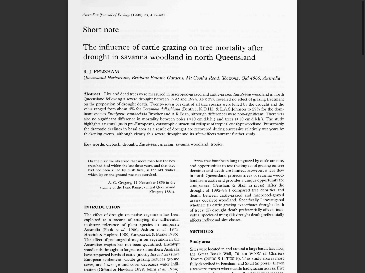 Preview of Drought-related tree death of savanna eucalypts in northern Australia