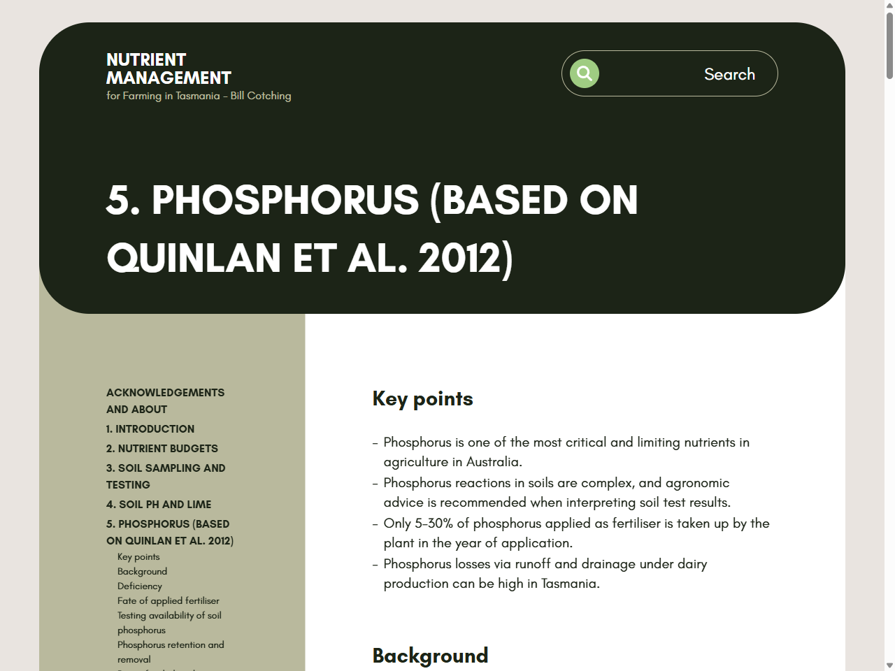 Preview of 5. PHOSPHORUS (BASED ON QUINLAN ET AL. 2012) | Nutrient Management
