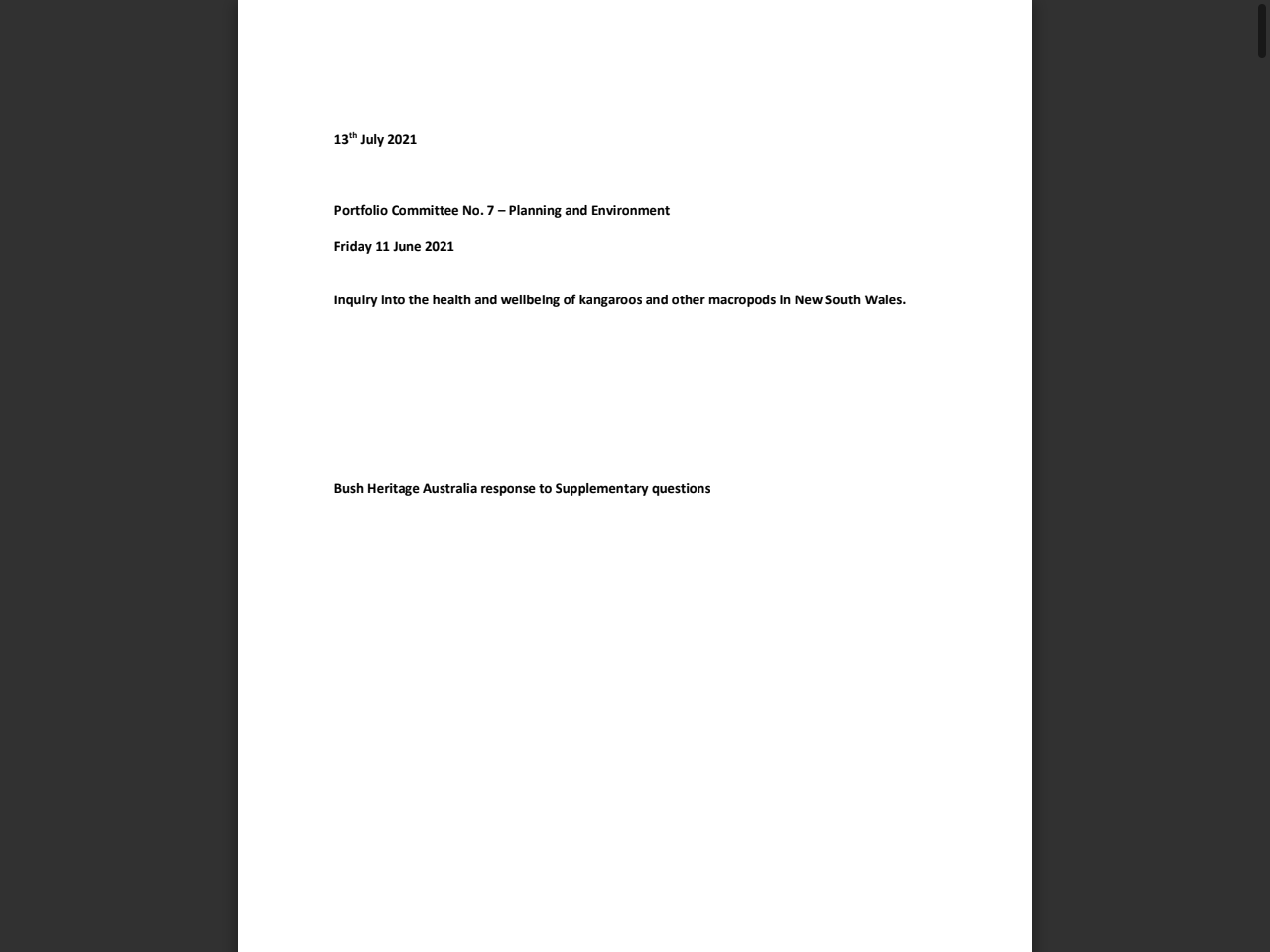 Preview of Bush Heritage Australia - NSW Parliament