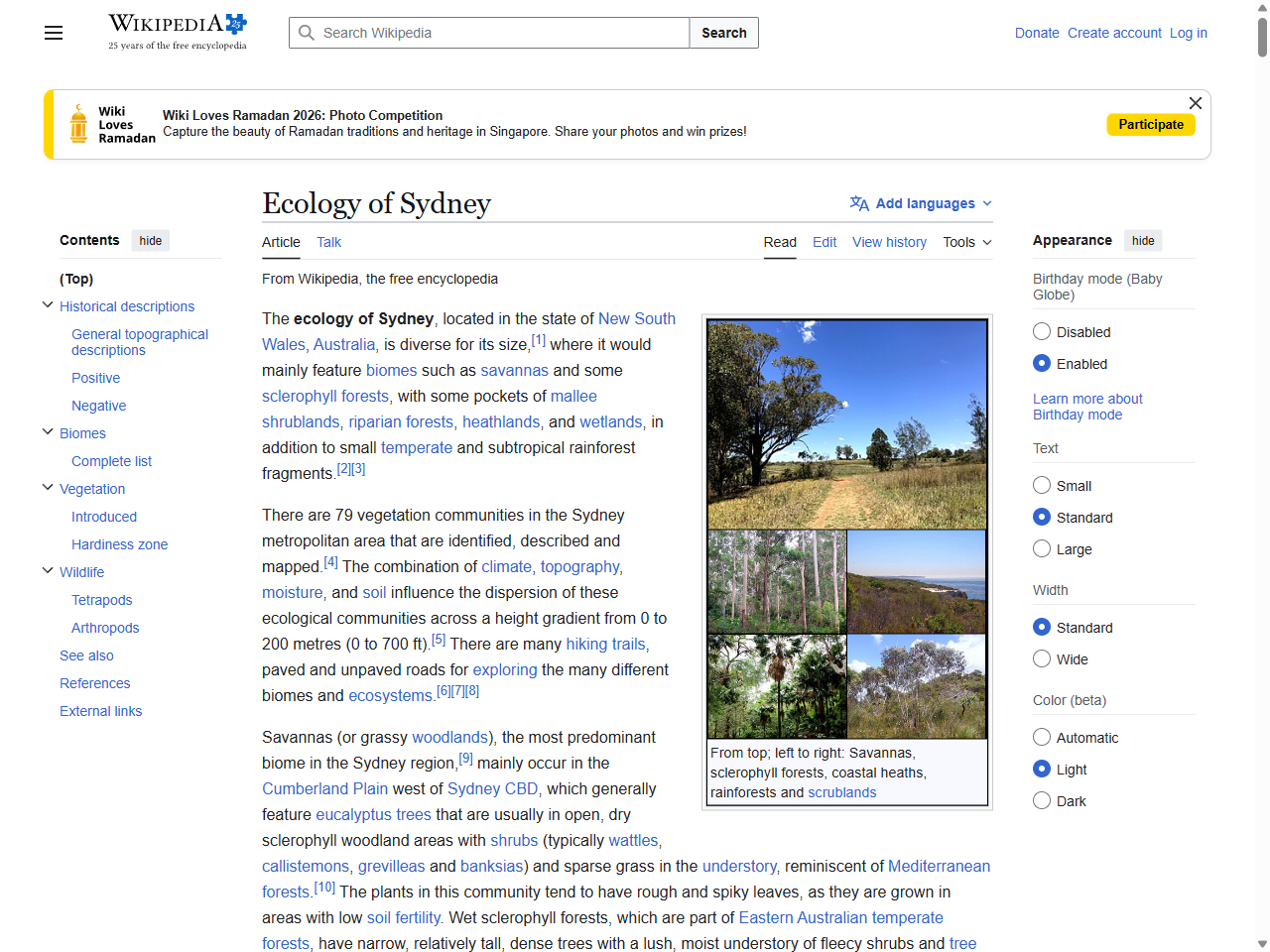 Preview of Ecology of Sydney - Wikipedia, accessed August 6, 2025