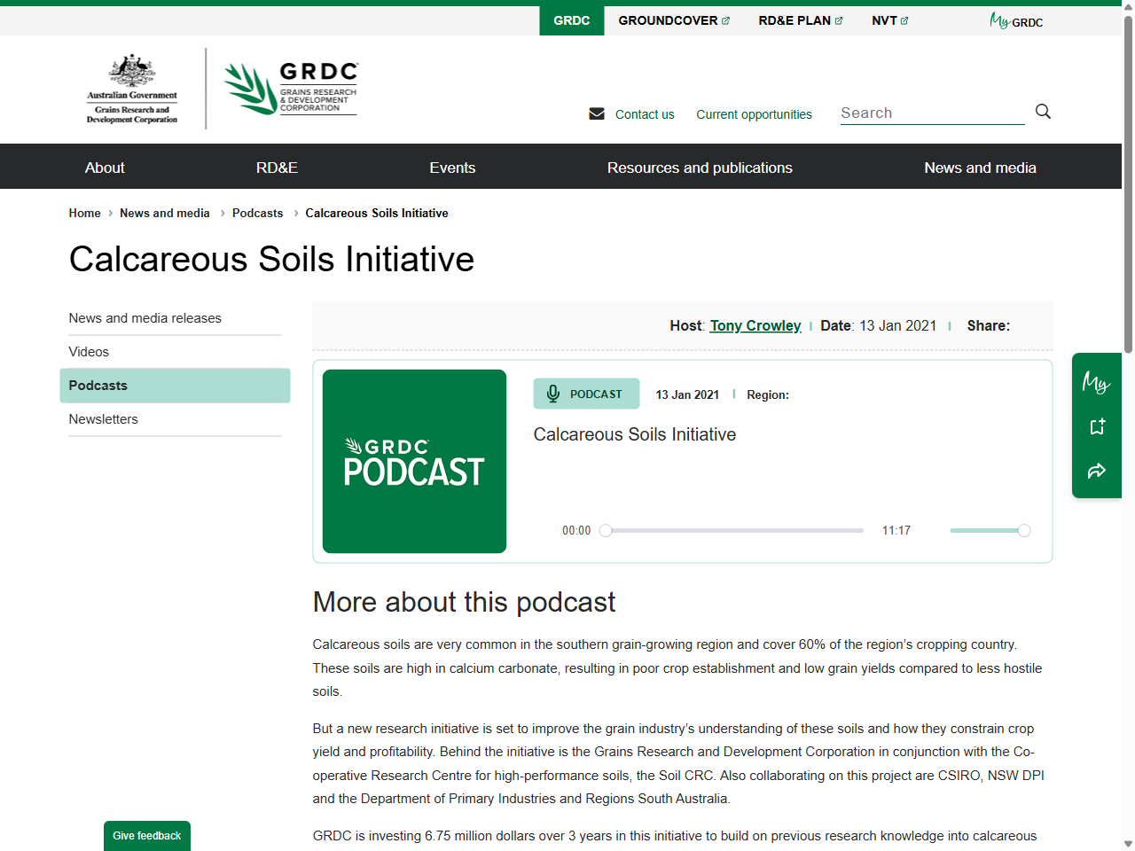 Preview of Calcareous Soils Initiative - GRDC, accessed July 22, 2025,