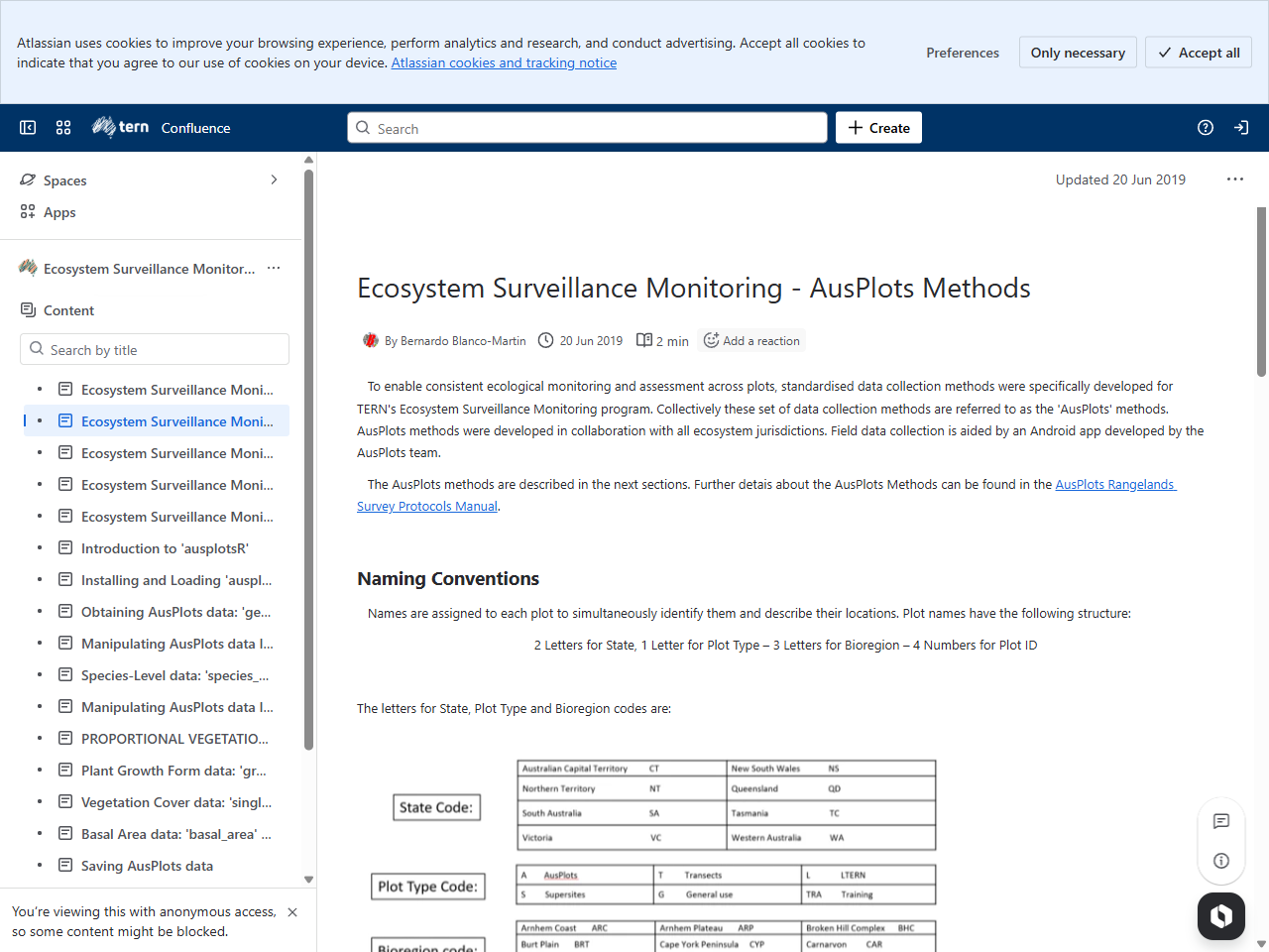 Preview of Ecosystem Surveillance Monitoring - Confluence - atlassian, accessed May 13, 2025, 