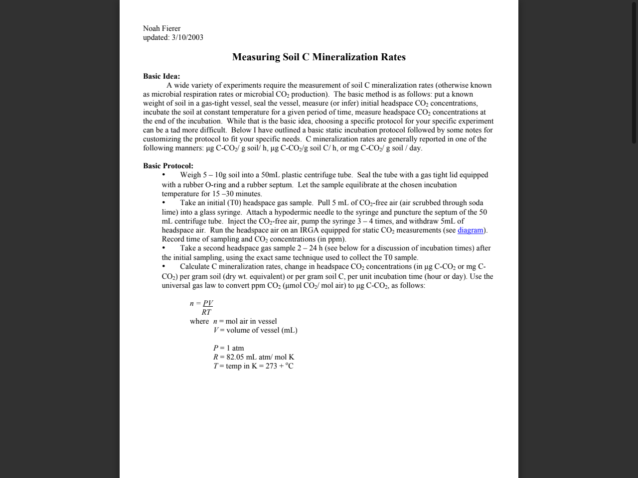 Preview of Procedure for Soil Respiration (CO2 Evolution from ... - Soil Fertility, accessed August 9, 2025