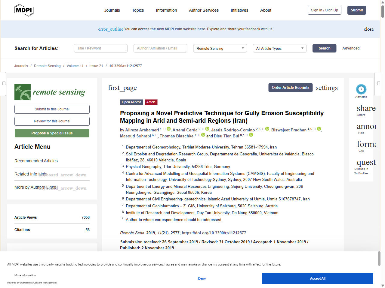 Preview of Proposing a Novel Predictive Technique for Gully Erosion Susceptibility Mapping in Arid and Semi-arid Regions (Iran) - MDPI, accessed July 16, 2025, 