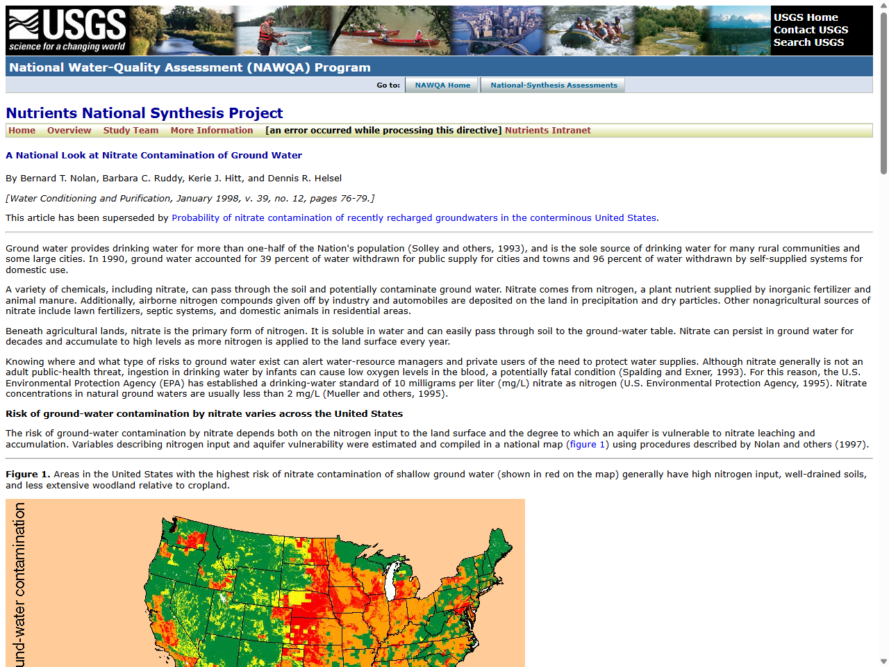 Preview of National look at nitrate contamination of Ground Water, accessed July 18, 2025