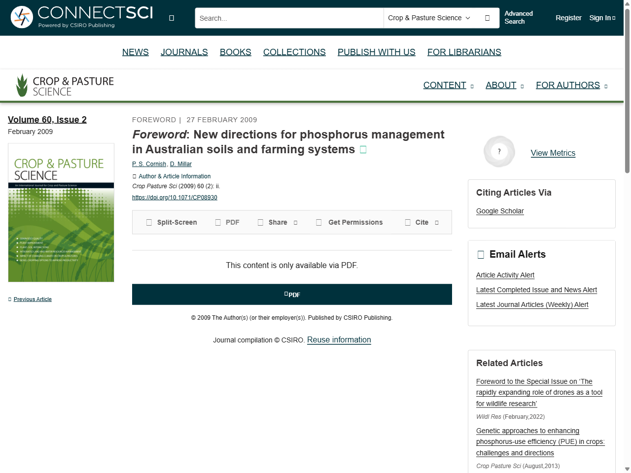 Preview of Foreword: New Directions for Phosphorus Management in Australian Soils and Farming Systems - CSIRO Publishing, accessed August 4, 2025