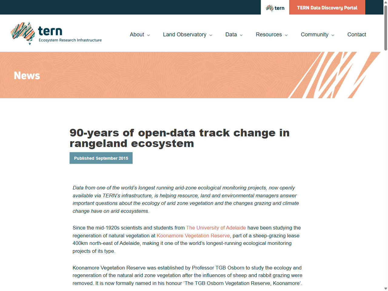 Preview of 90-years of open-data track change in rangeland ecosystem | TERN Australia, accessed July 29, 2025,