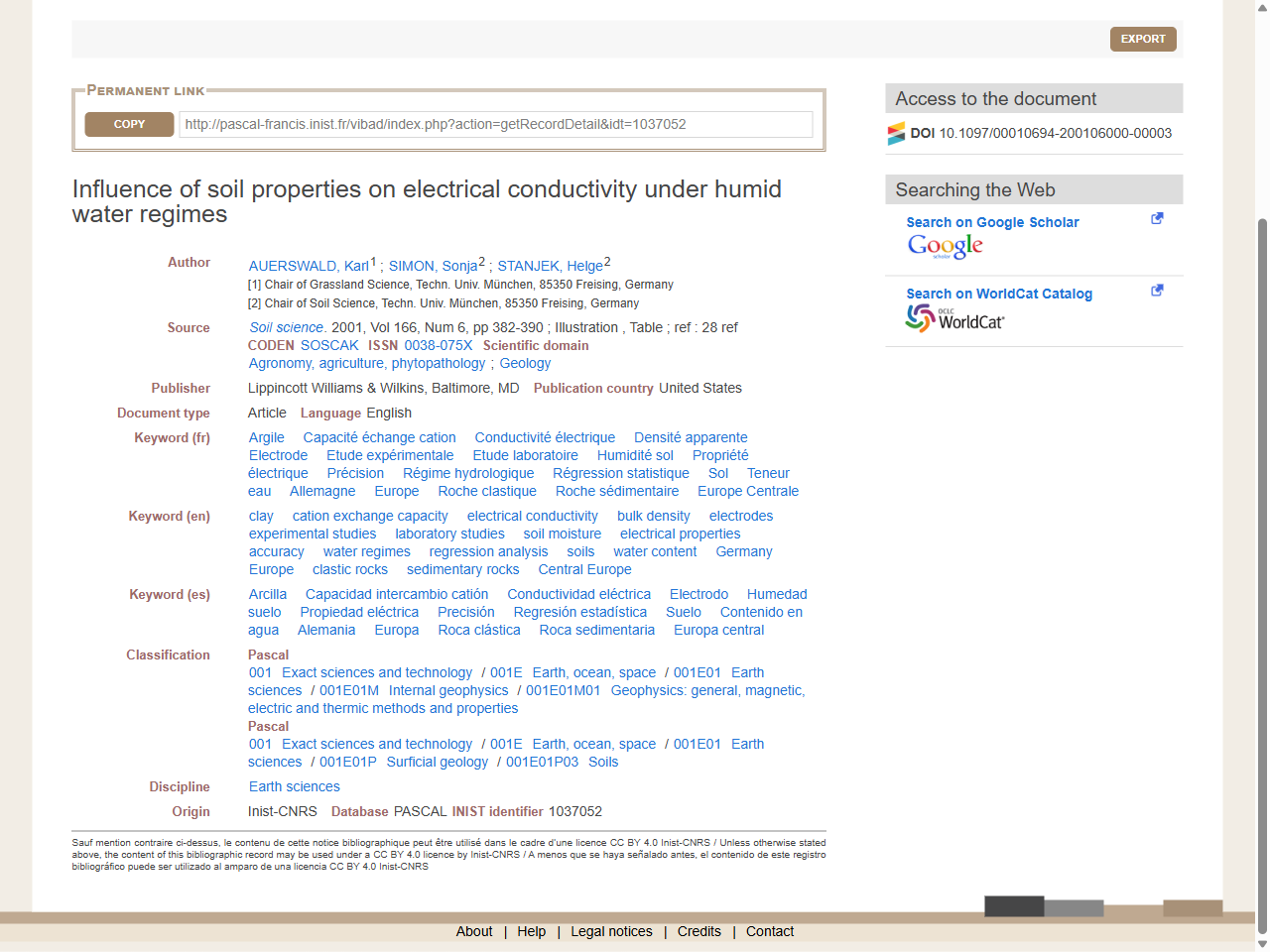 Preview of Influence of Soil Properties on Electrical Conductivity Under Humid Water Regimes