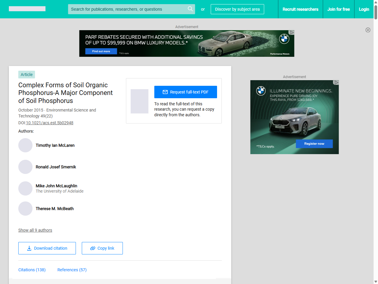 Preview of Complex Forms of Soil Organic Phosphorus-A Major Component of Soil Phosphorus | Request PDF - ResearchGate