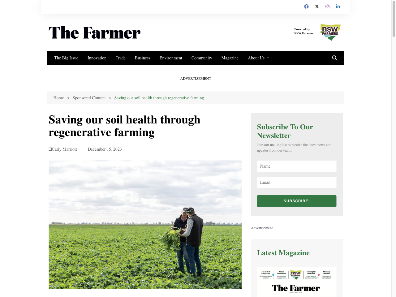Preview of Saving our soil health through regenerative farming - The Farmer ..., accessed May 11, 2025