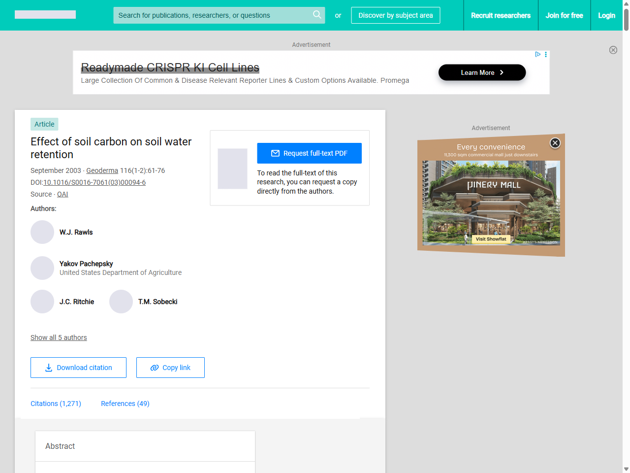 Preview of Effect of soil carbon on soil water retention | Request PDF - ResearchGate, accessed May 11, 2025,