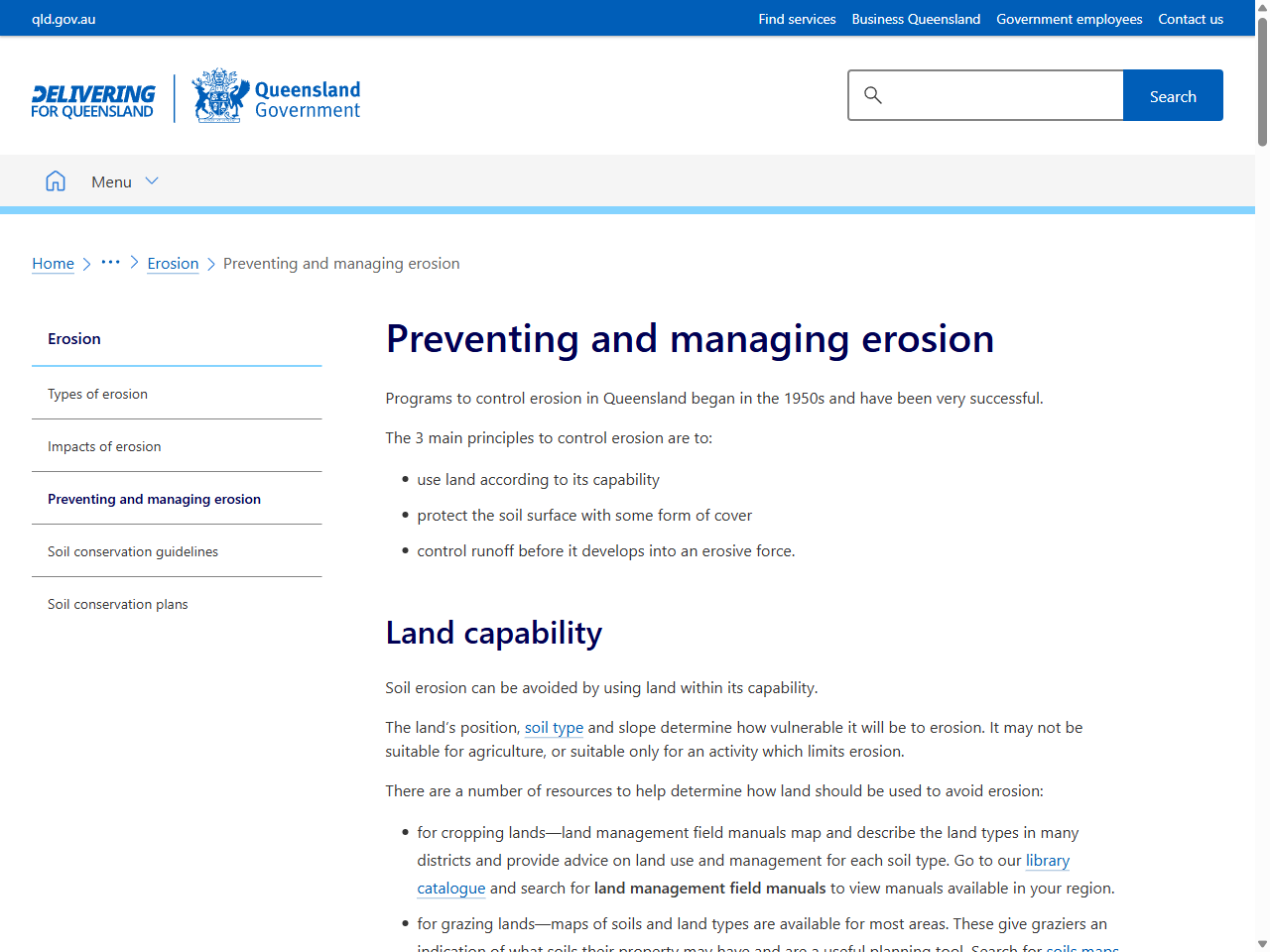 Preview of Preventing and managing erosion | Environment, land and water | Queensland Government, accessed July 20, 2025, 
