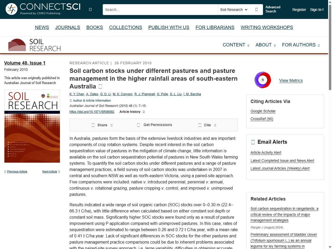 Preview of Soil carbon stocks under different pastures and pasture management in the higher rainfall areas of south-eastern Australia