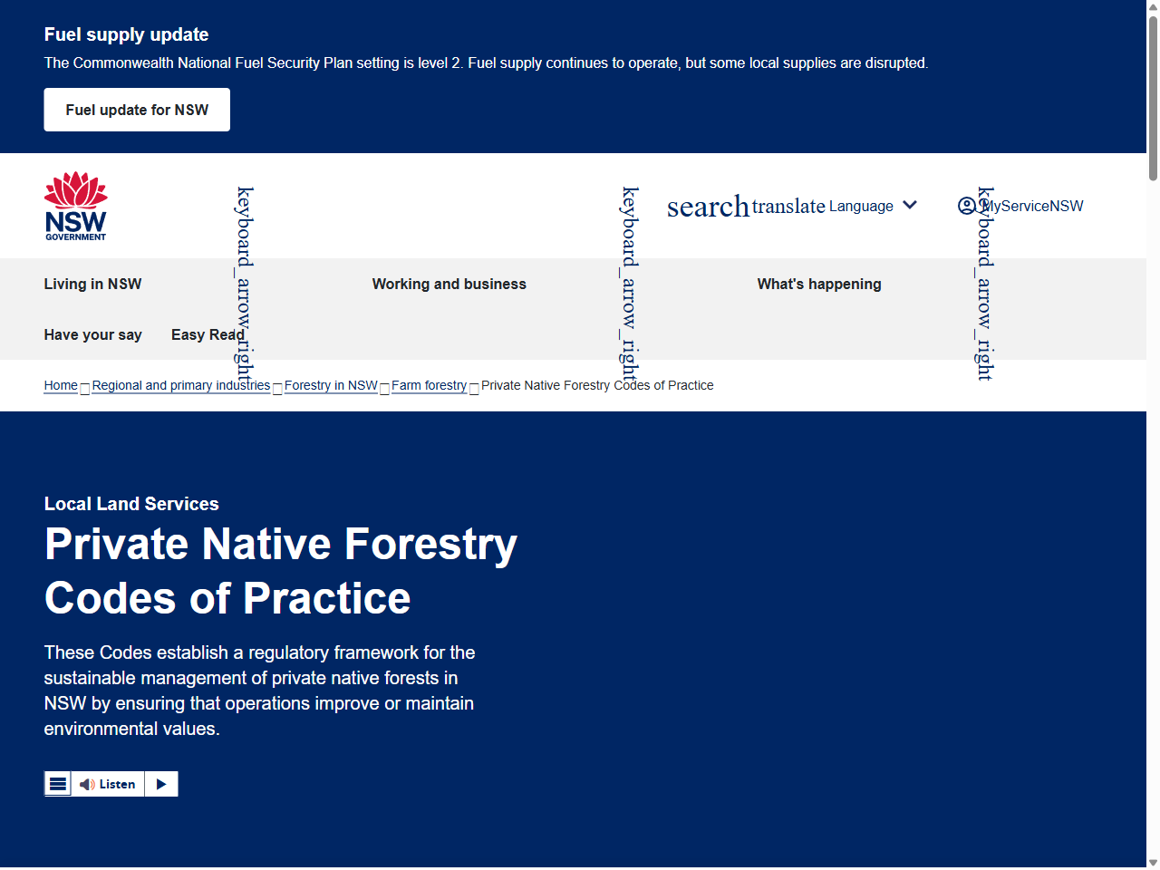 Preview of NSW Private Native Forestry Code of Practice for Southern NSW