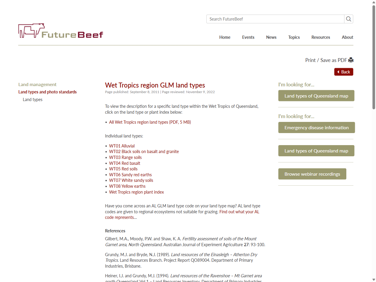 Preview of Wet Tropics region GLM land types - FutureBeef