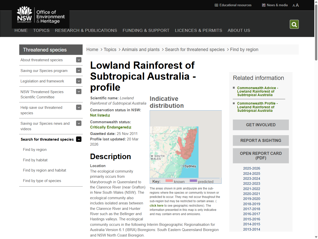 Preview of Lowland Rainforest of Subtropical Australia ecological community - conservation advice