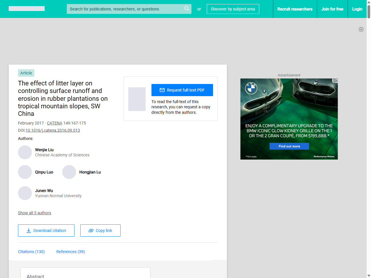 Preview of The effect of litter layer on controlling surface runoff and erosion in ...