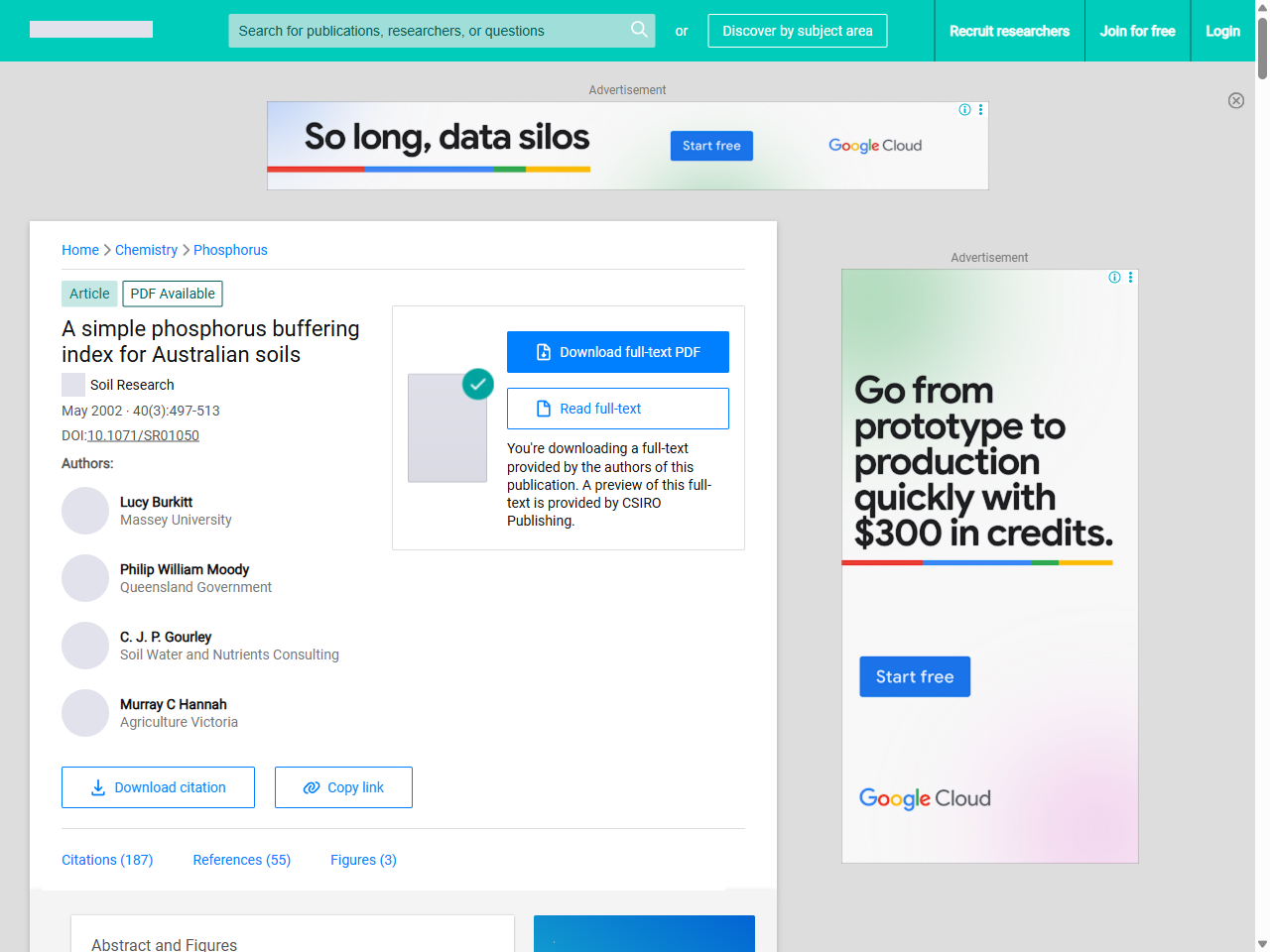 Preview of A simple phosphorus buffering index for Australian soils - ResearchGate