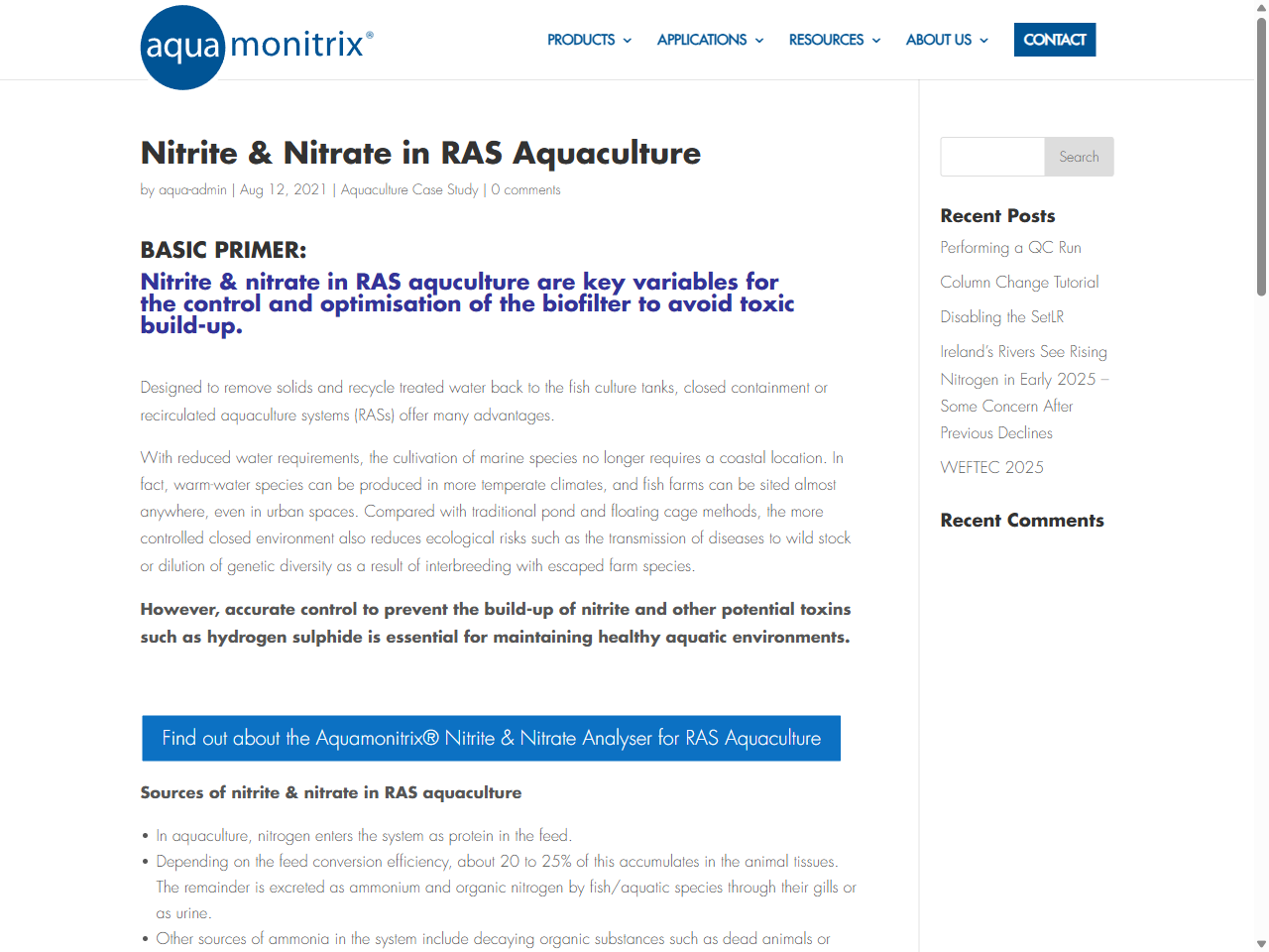 Preview of Nitrite & Nitrate in RAS Aquaculture - Reducing Risk, Improving Profits - Aquamonitrix, accessed July 25, 2025,