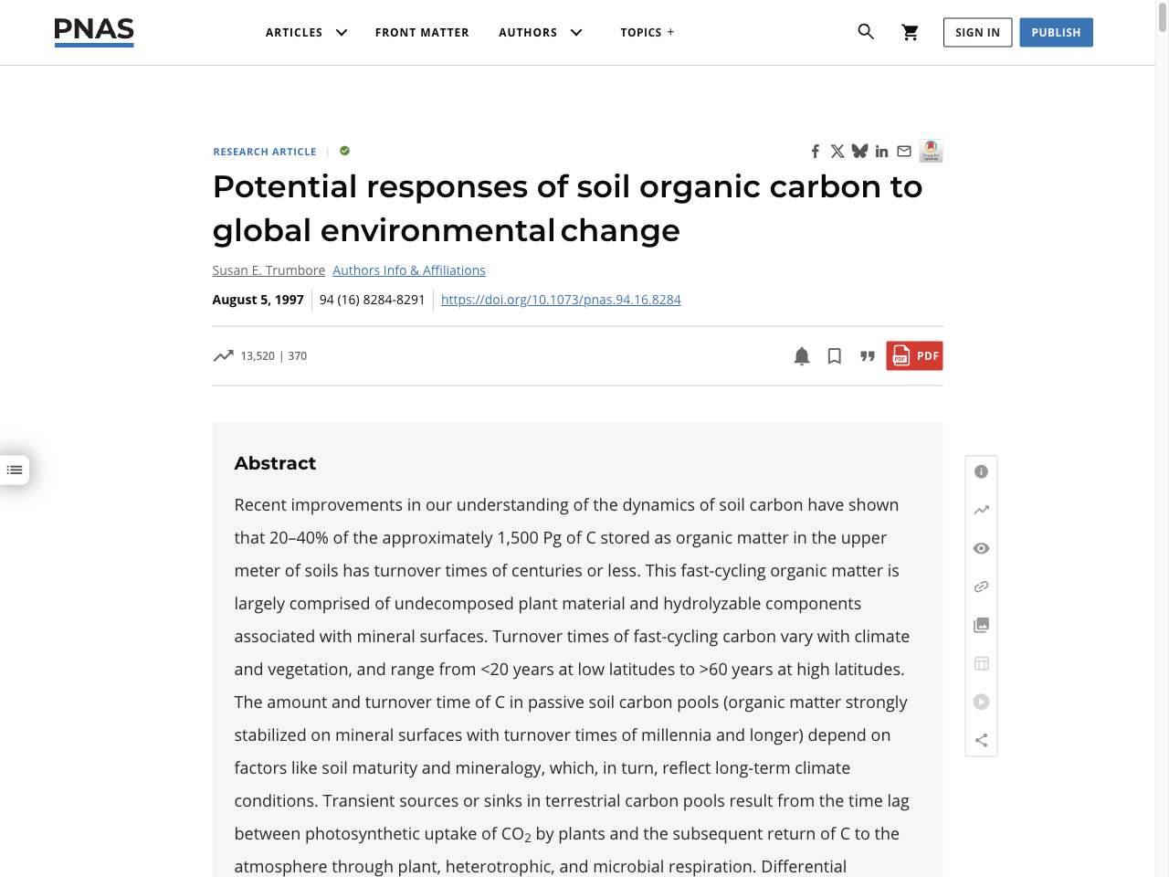 Preview of Potential responses of soil organic carbon to global environmental change - PNAS, accessed August 5, 2025, 