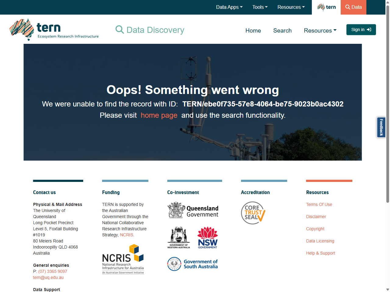 Preview of Robson Creek Flux Data Collection - TERN Data Discovery Portal