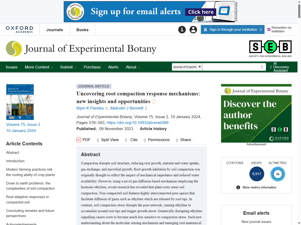 Preview of Uncovering root compaction response mechanisms: new insights and opportunities | Journal of Experimental Botany | Oxford Academic, accessed August 9, 2025, 