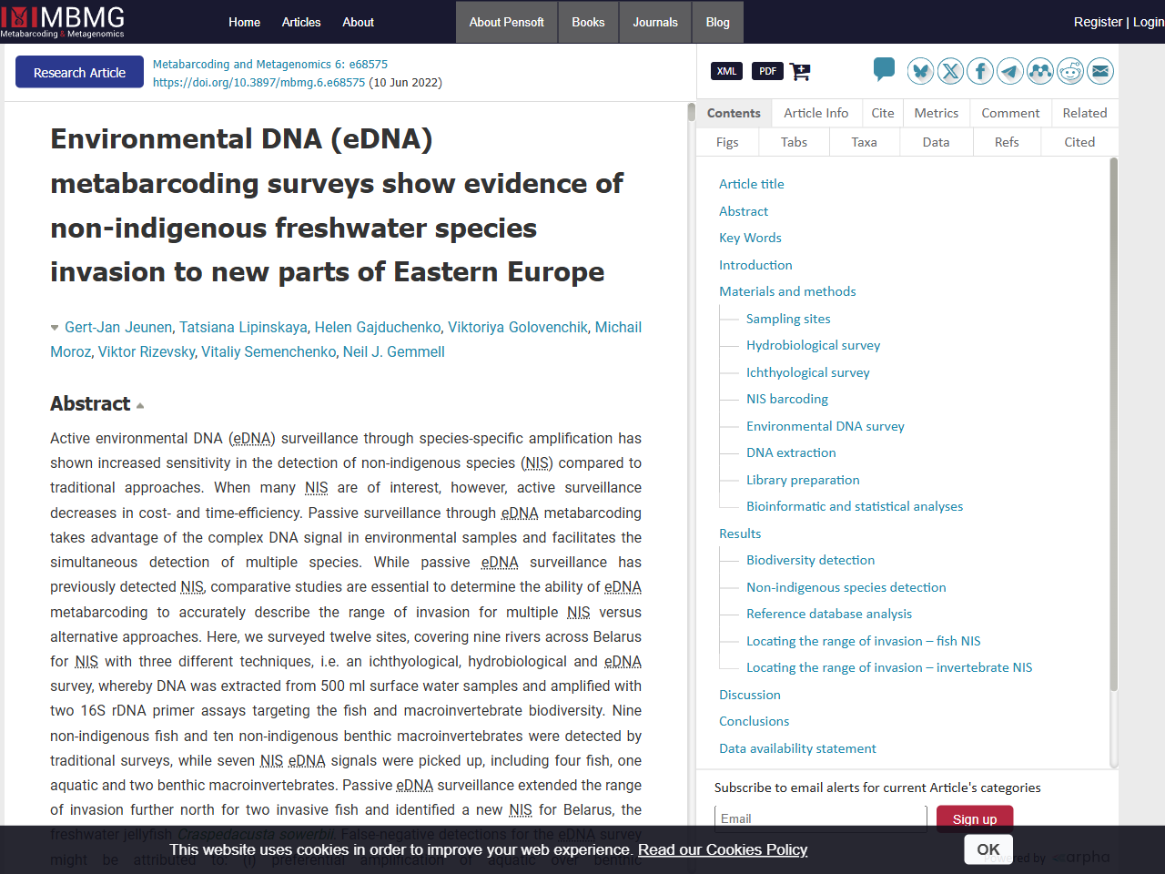 Preview of Environmental DNA (eDNA) metabarcoding surveys show evidence of non-indigenous freshwater species invasion to new parts of Eastern Europe, accessed August 10, 2025