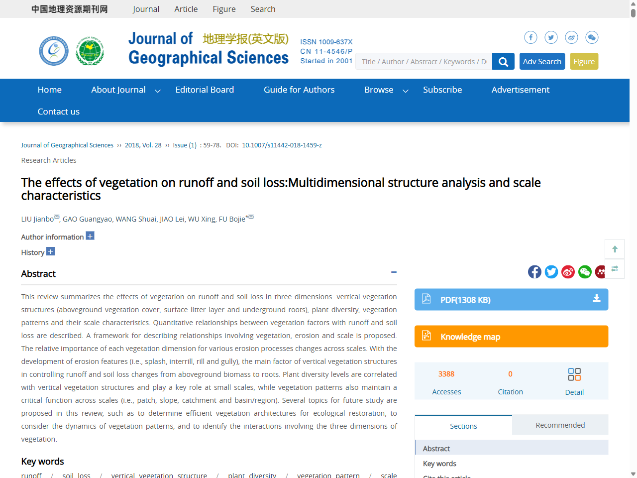 Preview of The effects of vegetation on runoff and soil loss:Multidimensional structure analysis and scale characteristics - Journal of Geographical Sciences, accessed July 15, 2025,